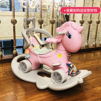婴儿玩具3-6个月以上宝宝0-1岁8男女孩十9儿有声会动 神马粉色带靠背+餐盘+普通轮