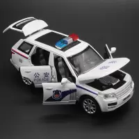 儿童警车玩具车男孩小汽车玩具车仿真合金模型警察车金属路虎模型