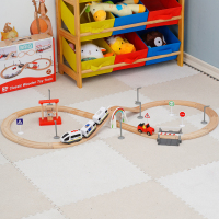 儿童木质滑行小火车轨道车玩具木制火车70片矿山套装拼装 38片电动款 官方标配