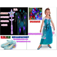 儿童玩具芭啦啦巴拉拉小魔仙魔法棒仙女棒灯光带音乐女孩女童套装 天蓝色充电器版套装