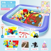 儿童决明子玩具沙池充气沙滩池套装宝宝家用室内男孩沙土玩沙子 170款豪华20斤装配电动气泵适合2个小孩
