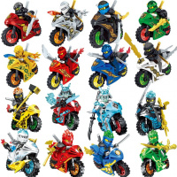幻影忍者人仔金忍者时光之刃武器男孩儿童拼装积木玩具 新款16款忍者人仔+16辆赛车摩托带武器