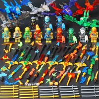 幻影忍者人仔金忍者时光之刃武器男孩儿童拼装积木玩具 12款忍者黄金人仔+6款神龙坐骑带超多武器