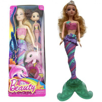 美人鱼人鱼公主儿童说话娃娃早教生日玩具女孩套装会礼盒 糖果绿[七彩闪光]美人鱼芭比娃娃 送首饰礼包