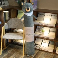 睡觉枕着懒人公仔可爱抱抱枕女孩娃娃长条韩国枕头毛绒玩具玩偶萌 灰色怒眼拽酷熊 大号1.7米