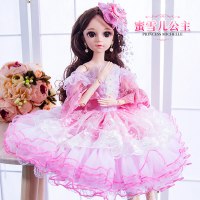 60厘米cm大号超大依甜芭比洋娃娃套装女孩公主儿童玩具单个仿真布 定制版蜜雪儿公主 眨眼音乐版:60厘米赠品①10衣服