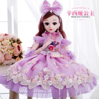 60厘米cm大号超大依甜芭比洋娃娃套装女孩公主儿童玩具单个仿真布 定制版辛西娅公主 眨眼音乐版:60厘米赠品②22衣服