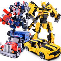 积木儿童拼装变形玩具金刚机器人男孩子力动脑大蜂legao6岁 秦天柱+黄蜂战士(PLUS版)