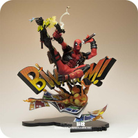 全新盒装漫威英雄死侍二次元第四墙壁漫画场景手办模型摆件