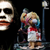 蝙蝠侠黑暗骑士希斯莱杰Q版小丑与小丑女场景手办模型摆件