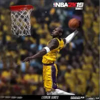 麦克法兰NBA篮球明星 2k19詹姆斯珍藏版篮球架模型人偶公仔手办 2k19詹姆斯+篮球架