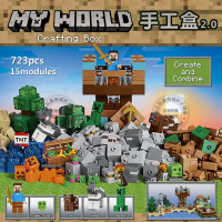 我的世界系列海底遗迹神殿海洋纪念碑人仔兼容乐高积木玩具21136 手工盒2.0