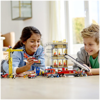 城市系列货运港口卡车吊车轮船火车机场兼容乐高拼积木玩具60169 城市消防救援队