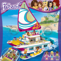 好朋友女孩系列滑雪度假村升降缆车游乐场兼容乐高积木玩具41324 阳光号游艇