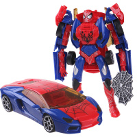 锦江 复仇者英雄联盟人偶变形机器人儿童玩具模型动漫电影周边玩具金刚 蜘蛛天网车侠