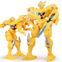 正版钢铁飞龙2玩具奥特曼力量合体变形机器人男孩玩具恐龙机械兽 速龙机械兽-可变形[中号-黄]