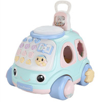 儿童玩具宝宝电话会唱歌声光音乐座机男孩女孩牵引玩具车电话机早教拉线车 多功能电话车[收藏送电池螺丝刀]