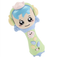 儿童唱歌话筒0-3-6男宝宝无线麦克风卡拉OK玩具变声录音1岁小女孩 多功能录音声光话筒6319【送电池螺丝刀】