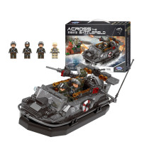 星堡积木 玩具军事装甲车男孩子拼装坦克模型拼插汽车穿越战场 冲锋艇06017[497片]