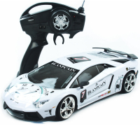 锦晖隆 遥控合金四驱车可充电儿童专业漂移车兰博基尼漂移特技车赛车遥控汽车仿真遥控赛车车模玩具 合金四驱车白色