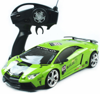 锦晖隆 遥控合金四驱车可充电儿童专业漂移车兰博基尼漂移特技车赛车遥控汽车仿真遥控赛车车模玩具 合金四驱车绿色