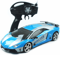 锦晖隆 遥控合金四驱车可充电儿童专业漂移车兰博基尼漂移特技车赛车遥控汽车仿真遥控赛车车模玩具 合金四驱车蓝色