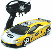 锦晖隆 遥控合金四驱车可充电儿童专业漂移车兰博基尼漂移特技车赛车遥控汽车仿真遥控赛车车模玩具 合金四驱车黄色