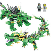 森宝 幻影忍者龙拼装积木兼容乐高人仔大电影机甲男孩子巨龙凯恐龙玩具 206绿神龙