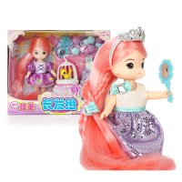 韩国女孩玩具迷你玫美长发组长发公主场景玩具儿童过家家小伶玩具套装生日