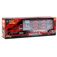 成乐美儿童仿真合金车模型玩具套装手提收纳货柜卡车模型 95577-2货柜消防套装