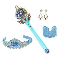 欧锐 冰雪奇缘美少女战士装扮玩具套装巴啦啦小魔仙手杖发光音乐魔法棒耳环手提包饰品儿童过家家玩具 910魔法棒套装