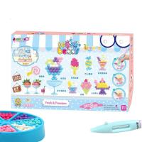 简动文创神奇水珠儿童创意手工DIY水雾魔豆男孩女孩喷水黏贴拼图玩具套装宠物交通系列水雾 66634C-缤纷冷饮1000珠