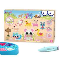 简动文创神奇水珠儿童创意手工DIY水雾魔豆男孩女孩喷水黏贴拼图玩具套装宠物交通系列水 66635D-可爱小动物1000珠