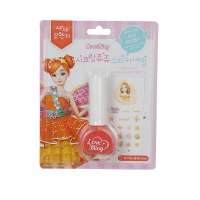 韩国珠珠的秘密日记儿童化妆品小伶玩具女孩儿公主彩妆盒美甲指甲油眼影口红 VNS004珠珠的秘密日记贴纸指甲油(莎莎橙色)