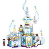 积木玩具拼装兼容女孩系列公主梦爱莎冰雪城堡拼插模型儿童启蒙玩具 城堡【617颗粒】