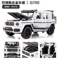 迪邦 巴博斯越野车模儿童玩具车六开仿真合金汽车模型小汽车回力声光儿童玩具男孩 白色越野车