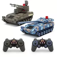 遥控坦克仿真对战坦克战甲车模型红外线亲子对战套装工程军事车玩具车 两只装坦克(标配)
