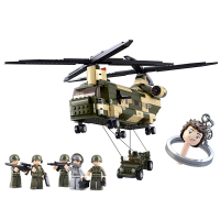 拼装积木积木航天飞机0366空中巴士拼装儿童玩具 塑料拼插男孩 运输直升机0508