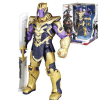 漫威正版复仇者联盟3复联4钢铁侠反浩克装甲机甲机器人双刃盔甲灭霸无限手套手办可动人偶 双刃刀盔甲灭霸