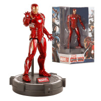 漫威复仇者联盟儿童玩具美国队长玩偶模型关节可动办公桌摆件 发光底座钢铁侠