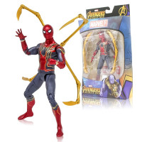 漫威复仇者联盟儿童玩具美国队长玩偶模型关节可动办公桌摆件 盒装钢铁蜘蛛侠