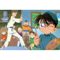 拼图1000片柯南 木质拼图1000片动漫柯南500成年儿童解压玩具3送人男女友 深灰色500片柯南008