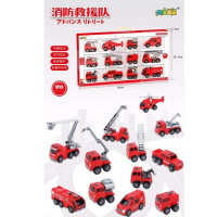 小号手模型车惯性小汽车工程车吊车儿童玩具车仿真挖掘机汽车模型 12只装多彩工程车