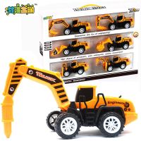 拆解玩具 可拆装玩具车工程车儿童玩具竹海金澜城市建设者儿童惯性车盒装工程车组合车模男孩拆 工程车套装大只黄款六只装礼盒款