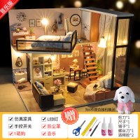 拼搭房子模型 diy小屋阁楼别墅手工制作小房子模型拼装建筑仿真玩具生日女 悠阁薇梦+工具+胶水+led灯+罩+音乐机芯