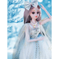 芭芘公主的玩具 60厘米cm眨眼巴比丹路大号洋娃娃女孩超大礼盒套装公主 多洛莉丝 眨眼+无音乐+豪华礼包[14件套衣服]
