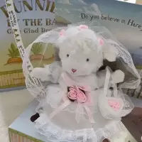 安抚小羊 小羊玩偶抖音同款毛绒娃娃生日玩具网红安抚公仔 白色婚纱裙 17厘米[普通包装]