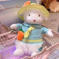 安抚小羊 小羊玩偶抖音同款毛绒娃娃生日玩具网红安抚公仔 胡萝卜蓝正装三件套 17厘米[礼盒包装]