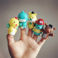 套手指玩偶 婴儿手指偶宝宝动物手偶互动玩具幼儿园手指故事玩偶教具 动物组(软胶)