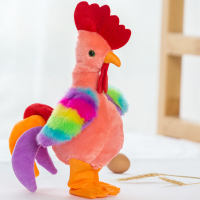 儿童玩具大公鸡 儿童电动毛绒公鸡会叫大公鸡会唱歌跳舞惨叫鸡玩偶尖叫鸡公仔玩具 疯狂鸡-玫红色 电池版(3节电池)